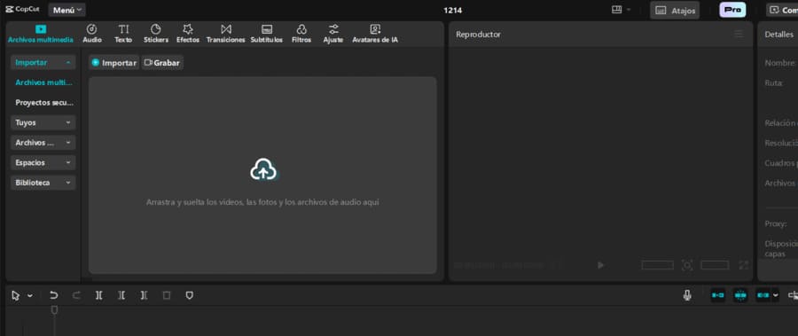 Editor de video CapCut para crear contenido en redes sociales